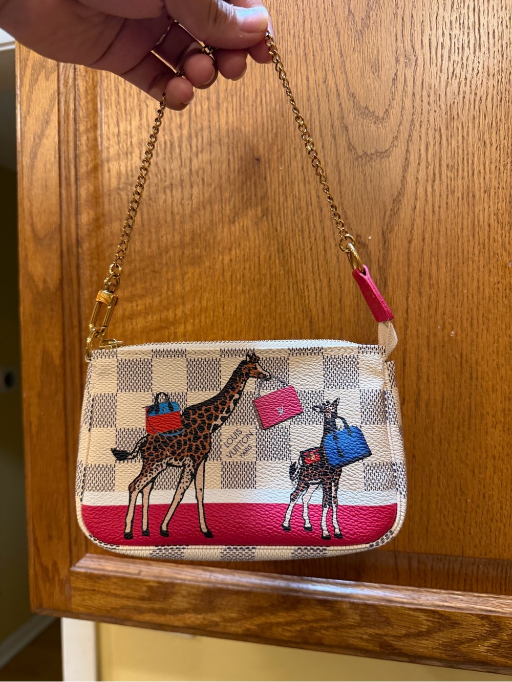 Louis Vuitton Mini Pochette Accessoires – Damier Azur Giraffe Print
